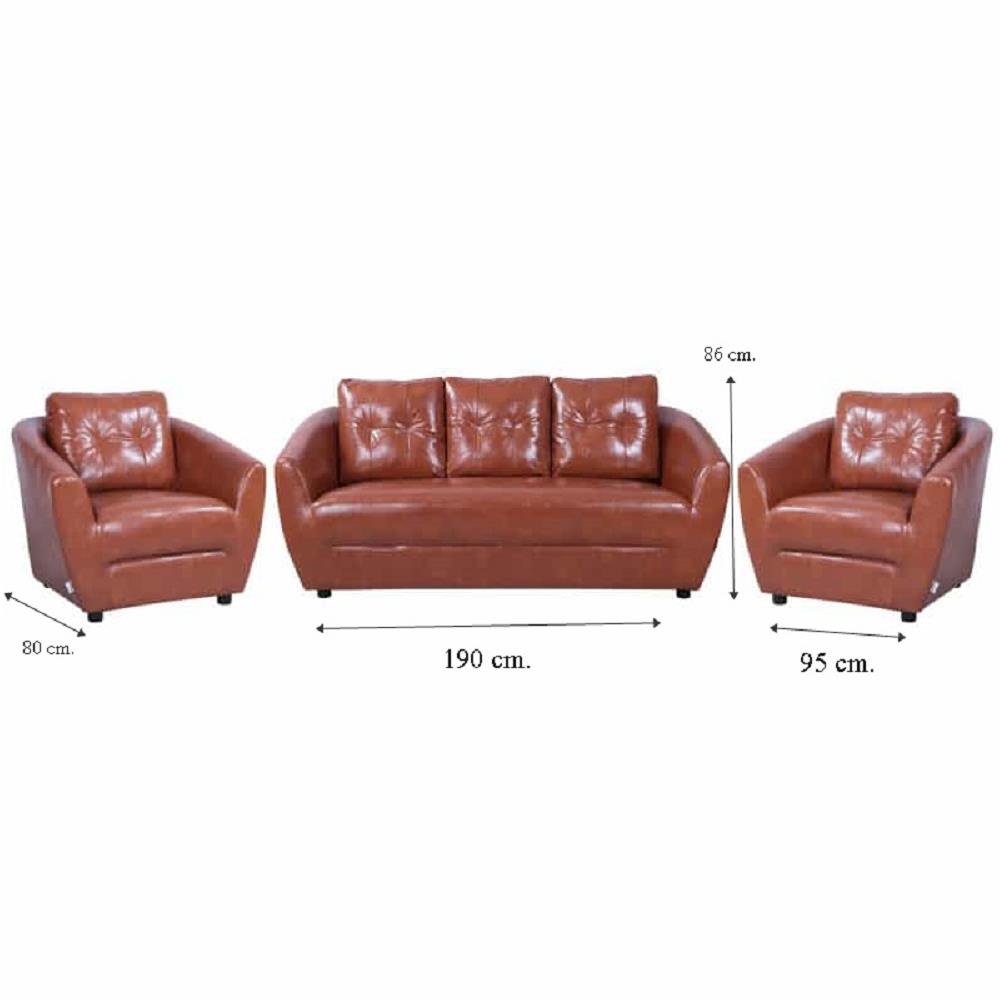 ชุดโซฟา 5 ที่นั่ง AS FURNITURE ROOF LBWB21 PVC น้ำตาลอ่อน