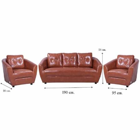 ชุดโซฟา 5 ที่นั่ง AS FURNITURE ROOF LBWB21 PVC น้ำตาลอ่อน_7