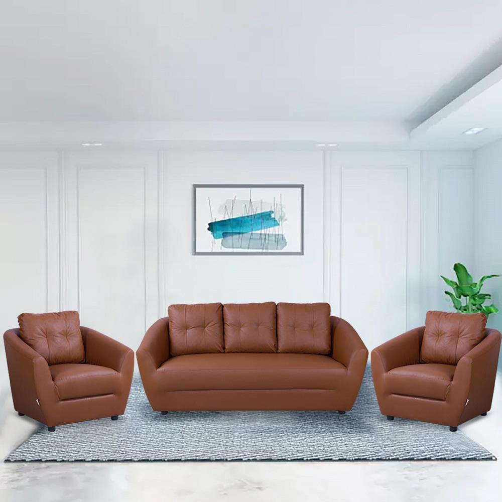 ชุดโซฟา 5 ที่นั่ง AS FURNITURE ROOF LBWD41 PVC สีน้ำตาลอ่อน