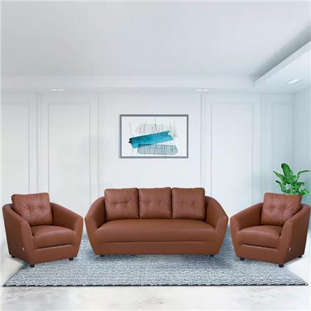 ชุดโซฟา 5 ที่นั่ง AS FURNITURE ROOF LBWD41 PVC สีน้ำตาลอ่อน_6