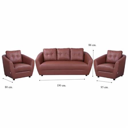 ชุดโซฟา 5 ที่นั่ง AS FURNITURE ROOF LBWD41 PVC สีน้ำตาลอ่อน_7