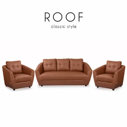 ชุดโซฟา 5 ที่นั่ง AS FURNITURE ROOF LBWD41 PVC สีน้ำตาลอ่อน_5