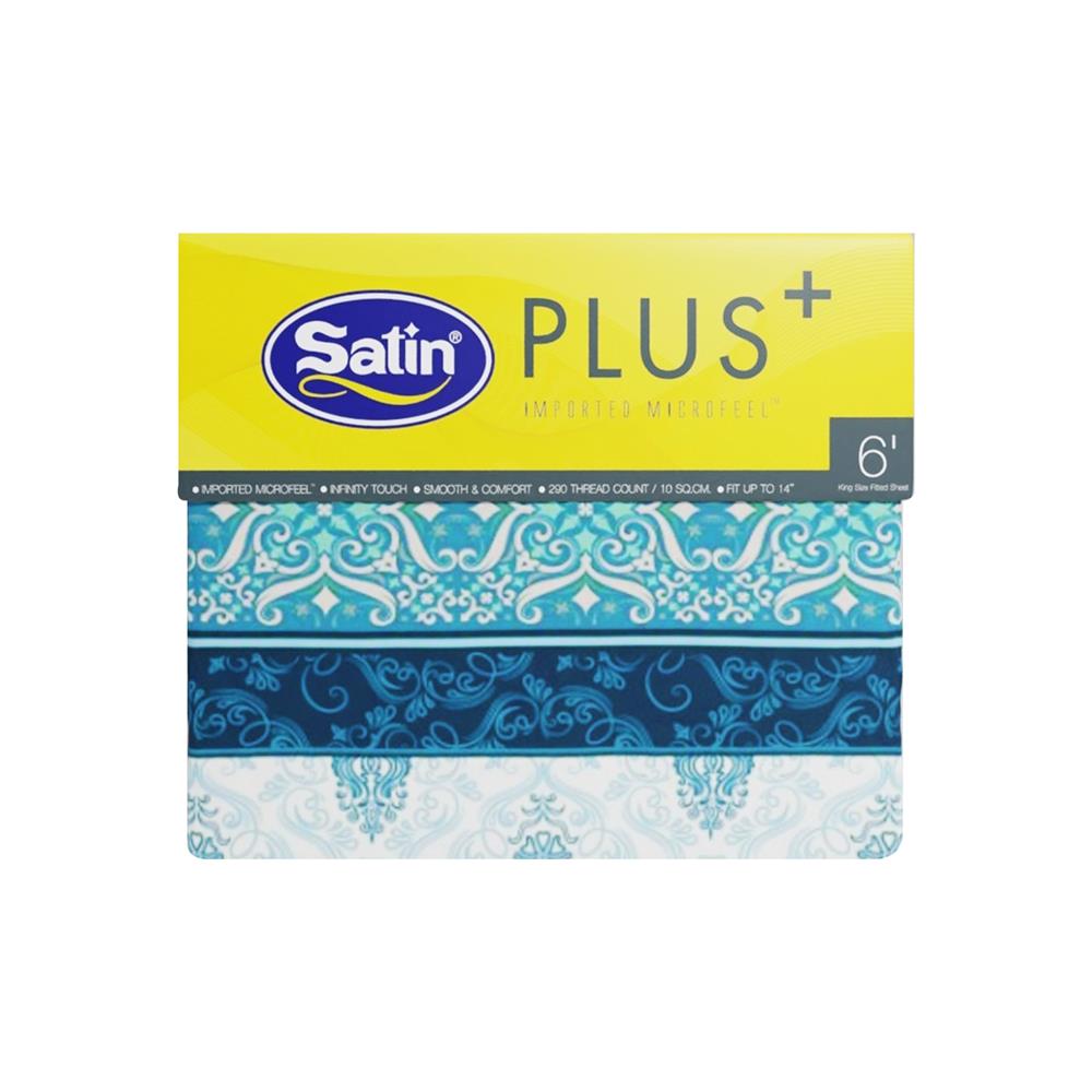 ชุดผ้าปูที่นอน 6 ฟุต 5 ชิ้น SATIN PLUS PRINT PP020