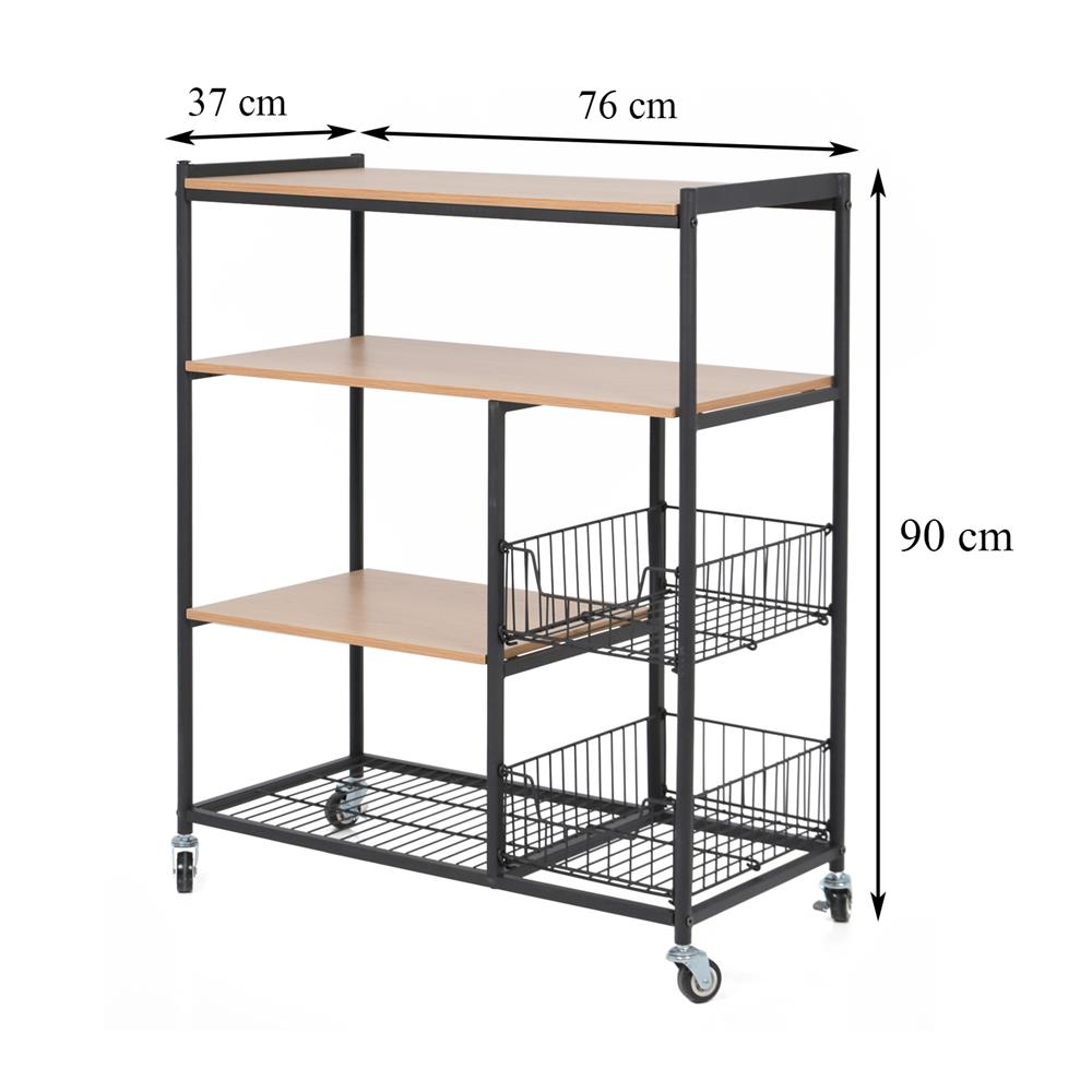 ชั้นวางของโล่ง 4 ชั้น FURDINI BARNEY TF023 สี HONEY OAK