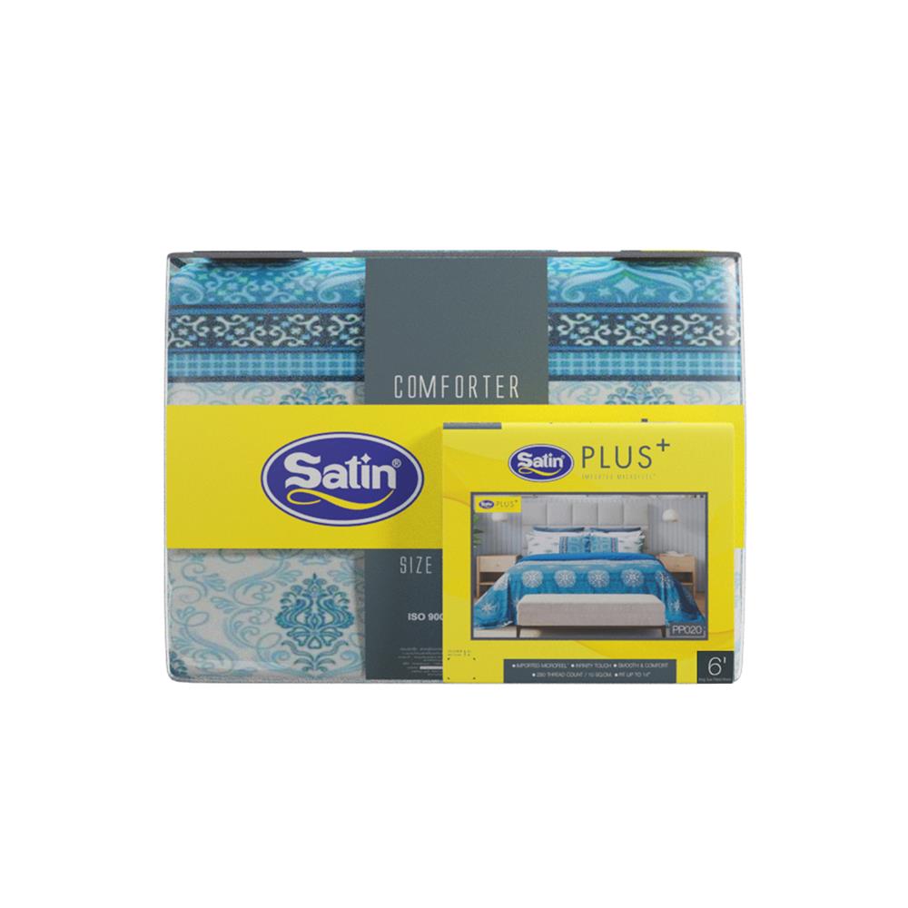 ชุดผ้าปูที่นอน 6 ฟุต 6 ชิ้น SATIN PLUS PRINT PP020