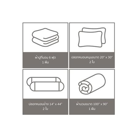 ชุดผ้าปูที่นอน 6 ฟุต 6 ชิ้น SATIN PLUS PRINT PP020_5
