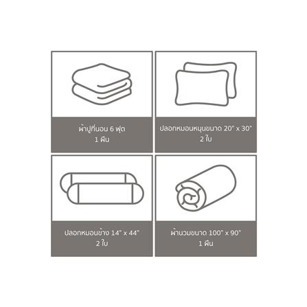 ชุดผ้าปูที่นอน 6 ฟุต 6 ชิ้น SATIN PLUS PRINT PP026_5
