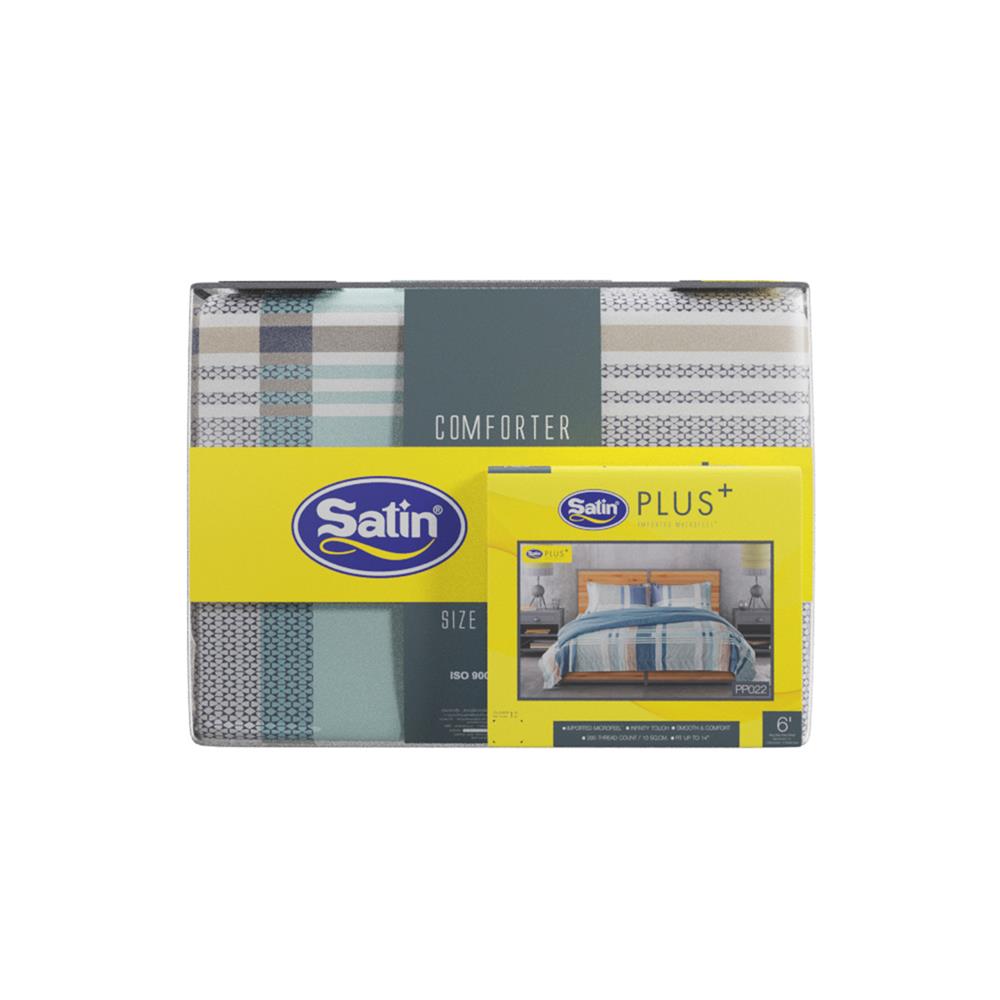 ชุดผ้าปูที่นอน 6 ฟุต 6 ชิ้น SATIN PLUS PRINT PP022