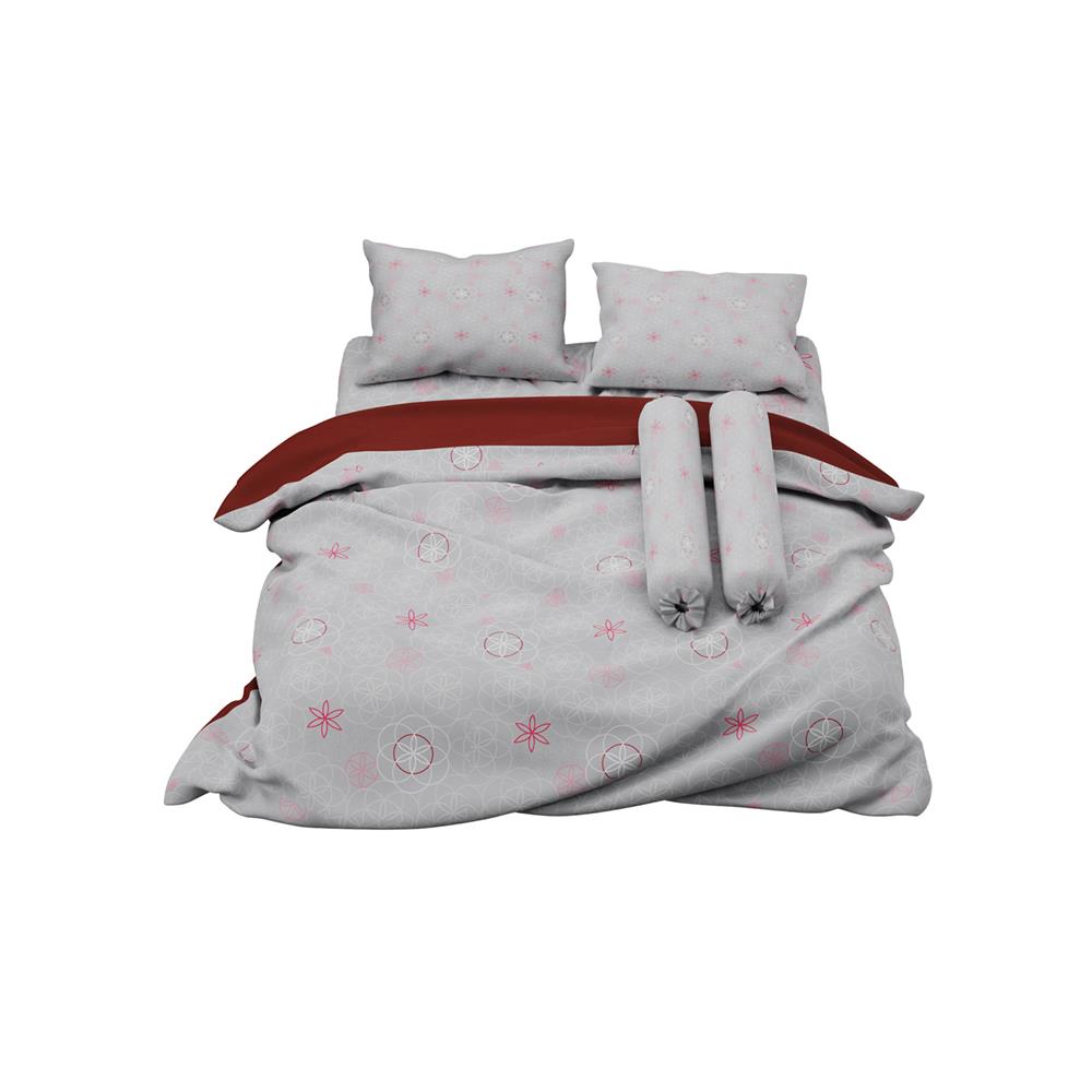 ชุดผ้าปูที่นอน 6 ฟุต 6 ชิ้น SATIN PLUS PRINT LK031