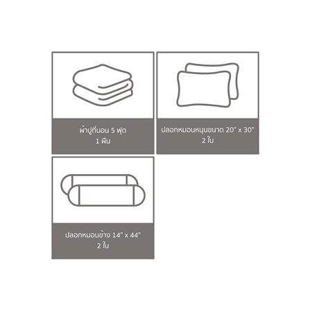 ผ้าปูที่นอน 5 ฟุต 5 ชิ้น SATIN PLUS SOLID PS019_5