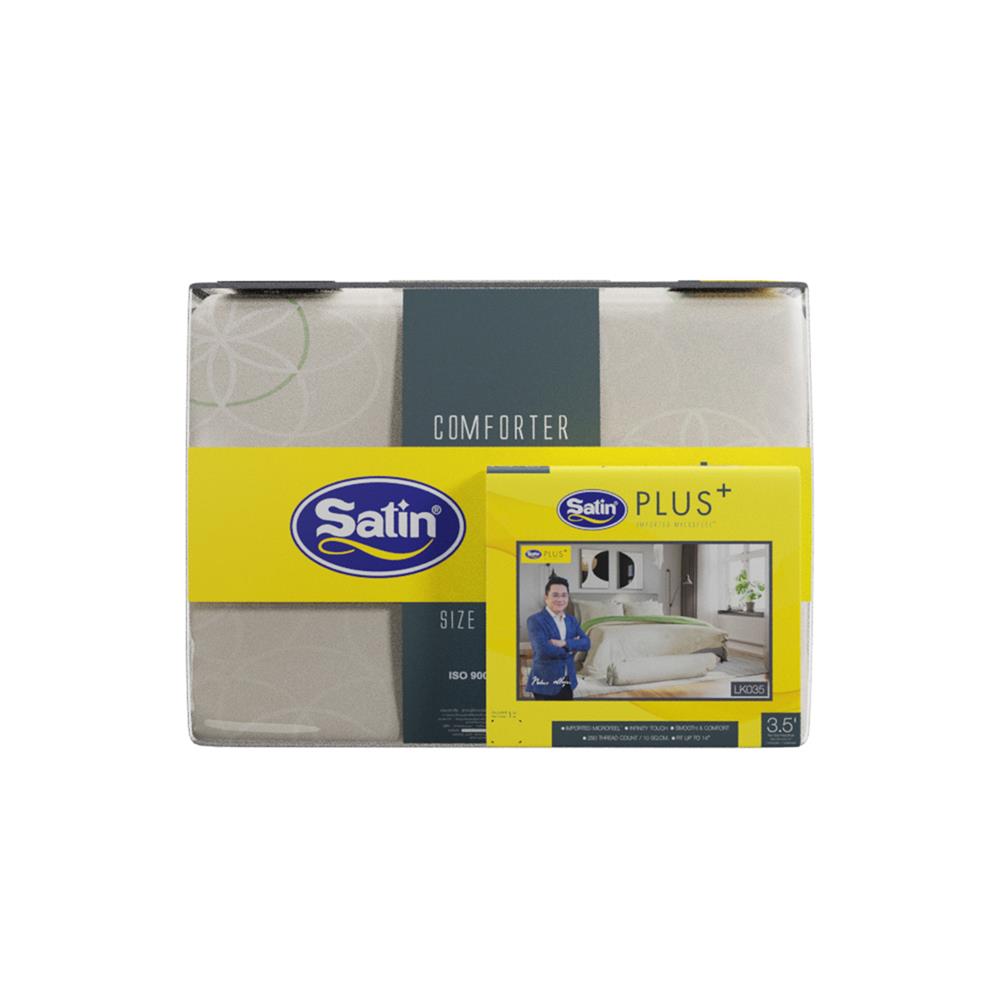 ชุดผ้าปูที่นอน 3.5 ฟุต 4 ชิ้น SATIN PLUS PRINT LK035