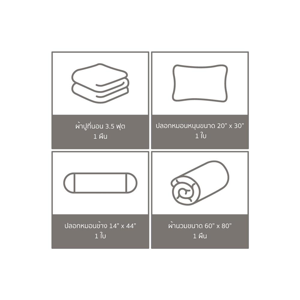 ชุดผ้าปูที่นอน 3.5 ฟุต 4 ชิ้น SATIN PLUS PRINT LK035