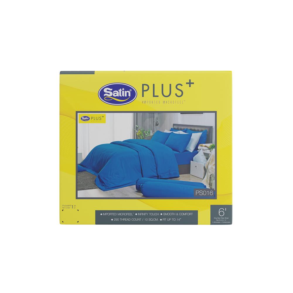 ชุดผ้าปูที่นอน 6 ฟุต 5 ชิ้น SATIN PLUS PRINT PS016
