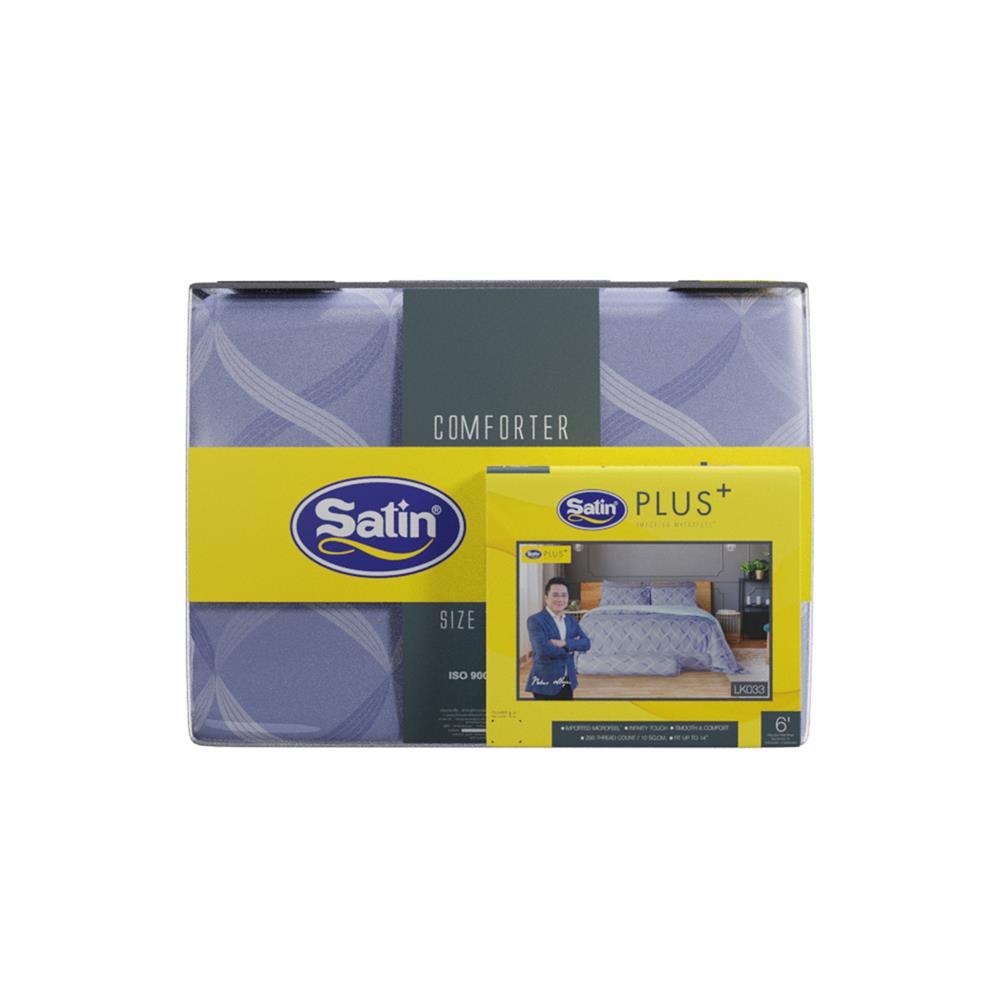 ชุดผ้าปูที่นอน 6 ฟุต 6 ชิ้น SATIN PLUS PRINT LK033