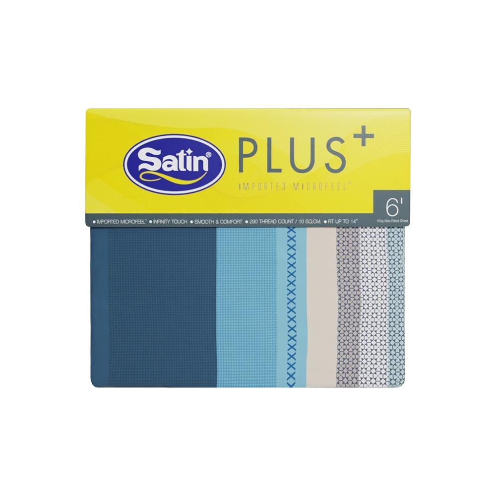 ชุดผ้าปูที่นอน 6 ฟุต 5 ชิ้น SATIN PLUS PRINT PP022
