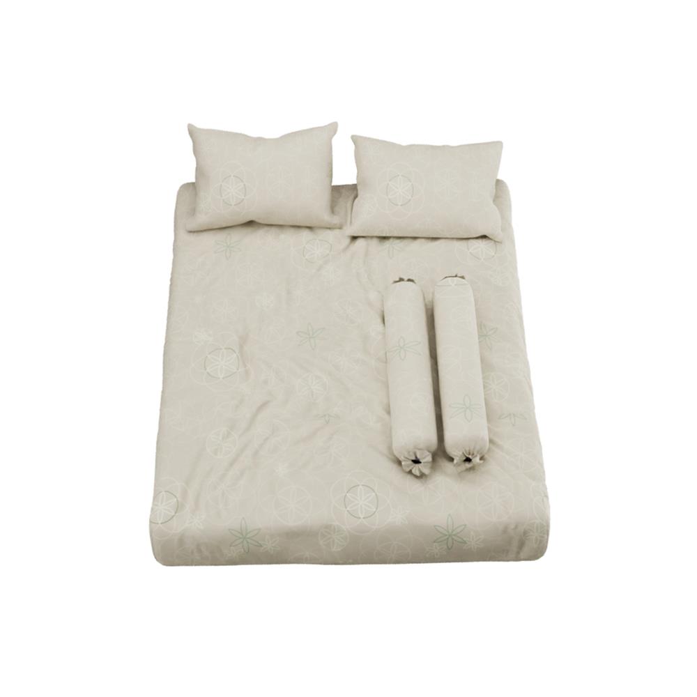 ชุดผ้าปูที่นอน 6 ฟุต 5 ชิ้น SATIN PLUS PRINT LK035