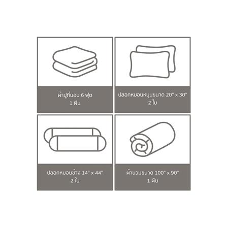 ชุดผ้าปูที่นอน 6 ฟุต 6 ชิ้น SATIN PLUS PRINT PP025_5