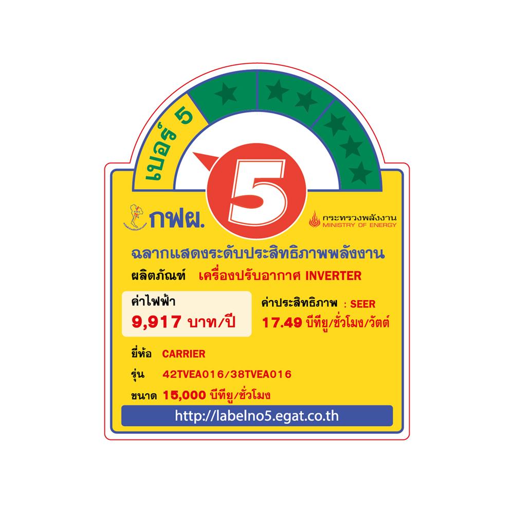แอร์ผนัง CARRIER 42TVEA016/38TVEA016 15000 บีทียู อินเวอร์เตอร์
