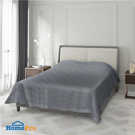 ผ้าคลุมเตียง 6 ฟุต HOME LIVING STYLE CARLTON สีเทา_4
