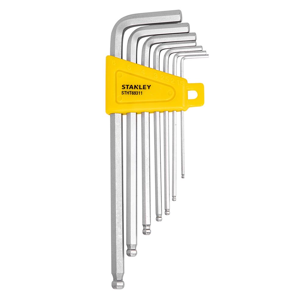 ชุดประแจหกเหลี่ยมหัวบอลตัว L Stanley 7 ชิ้น/ชุด