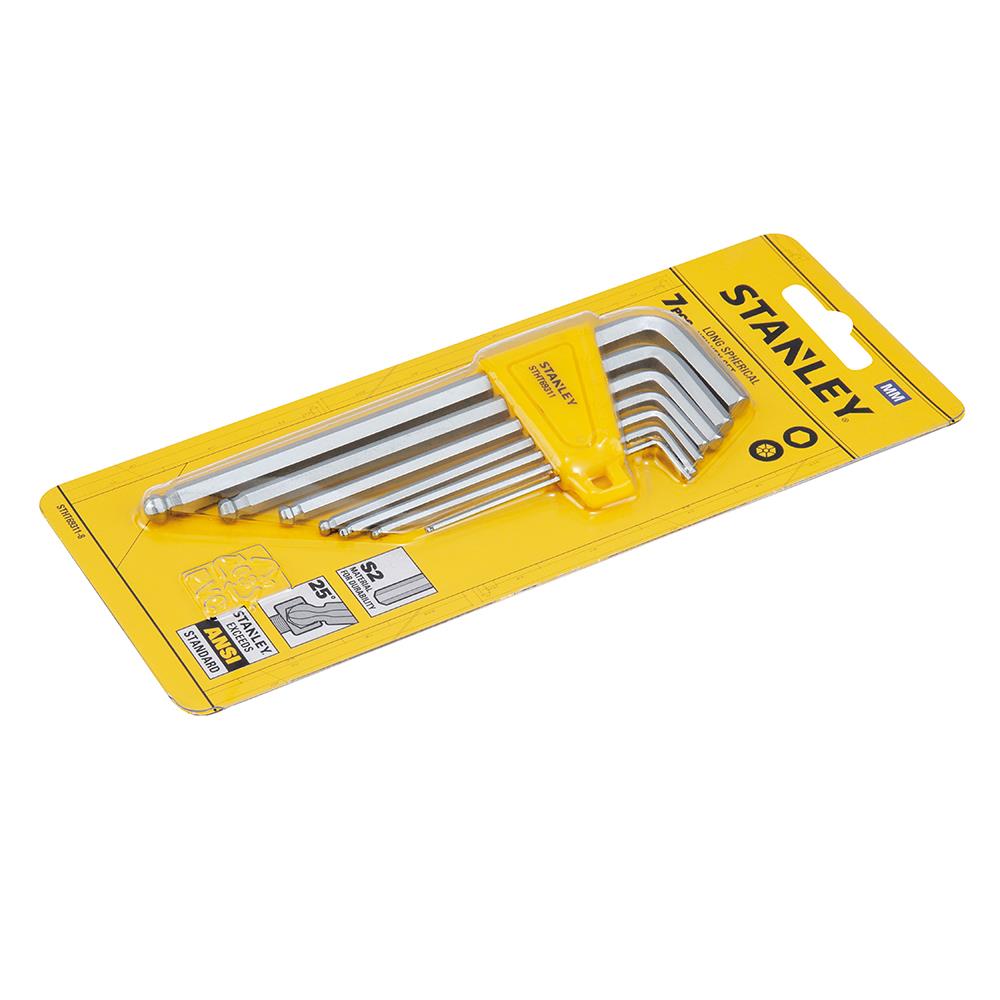 ชุดประแจหกเหลี่ยมหัวบอลตัว L Stanley 7 ชิ้น/ชุด