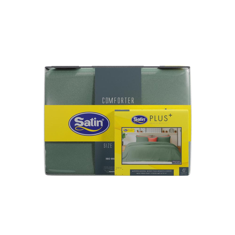 ชุดผ้าปูที่นอน 6 ฟุต 6 ชิ้น SATIN PLUS SOLID PS020