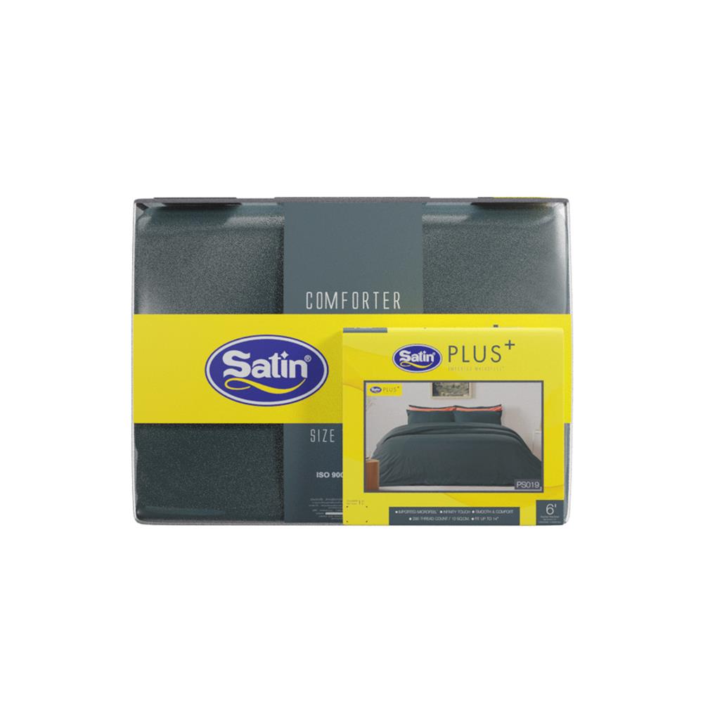 ชุดผ้าปูที่นอน 6 ฟุต 6 ชิ้น SATIN PLUS SOLID PS019