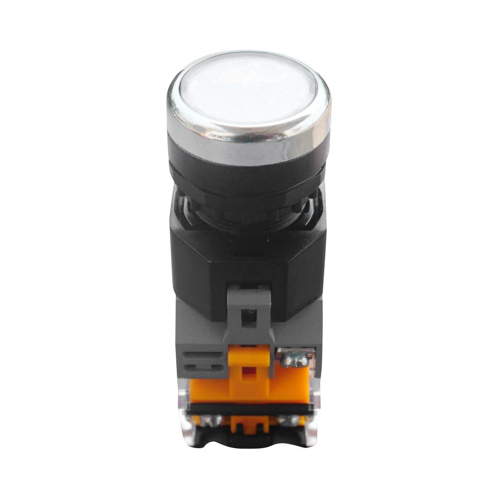 สวิตช์ปุ่มกด LED CT ELECTRIC LA38-11D/WH 22 มม. สีขาว