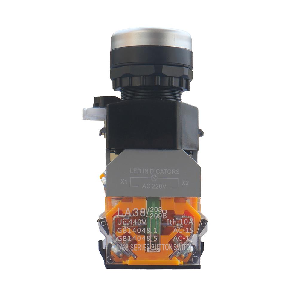 สวิตช์ปุ่มกด LED CT ELECTRIC LA38-11D/GR 22 มม. สีเขียว