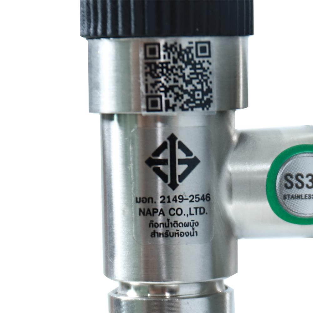 ก๊อกบอลสนามแบบสวมสาย DEXZON SS304 1/2 นิ้ว สีเงิน