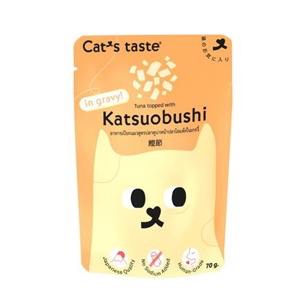 อาหารเปียกแมว CATS TASTE TUNA TOPPED WITH KATSUOBUSHI IN GRAVY 70 ก._0