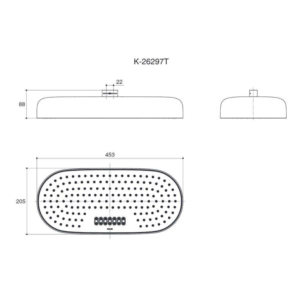 ฝักบัวก้านแข็ง เฉพาะหัว KOHLER K-26297T-2MB