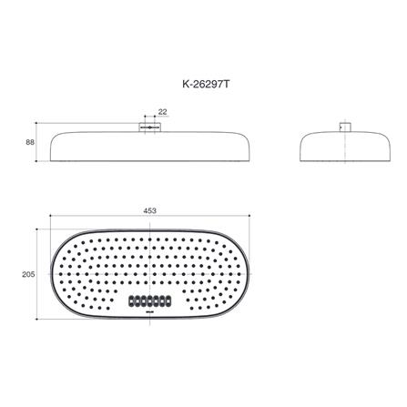 ฝักบัวก้านแข็ง เฉพาะหัว KOHLER K-26297T-2MB_2