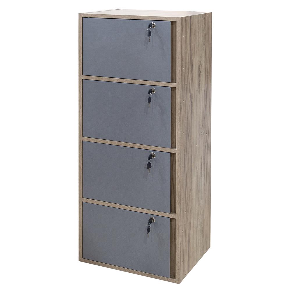 ตู้ล็อกเกอร์ 4 ช่อง ME LIVING ADA สีโอ๊ดวู้ด/เทา