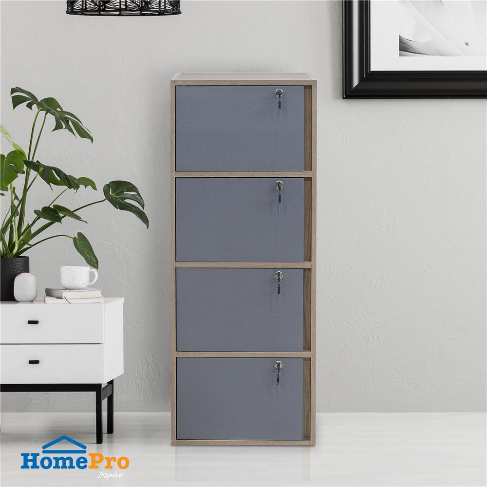 ตู้ล็อกเกอร์ 4 ช่อง ME LIVING ADA สีโอ๊ดวู้ด/เทา