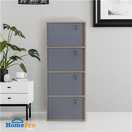 ตู้ล็อกเกอร์ 4 ช่อง ME LIVING ADA สีโอ๊ดวู้ด/เทา_5
