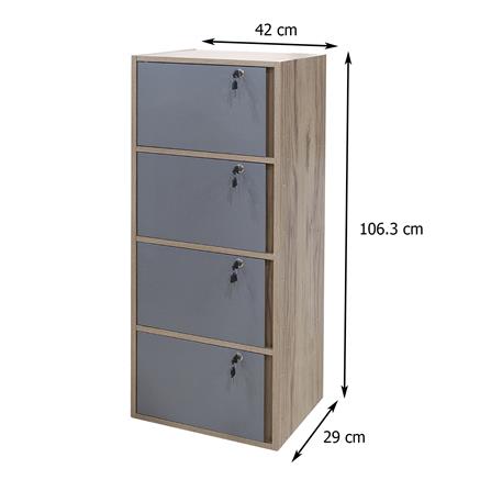 ตู้ล็อกเกอร์ 4 ช่อง ME LIVING ADA สีโอ๊ดวู้ด/เทา_7