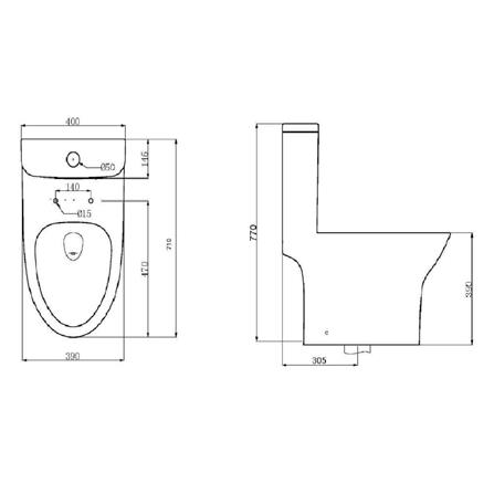 สุขภัณฑ์ 1 ชิ้น HAFELE 495.61.473 3/4.5 ลิตร สีขาว_3