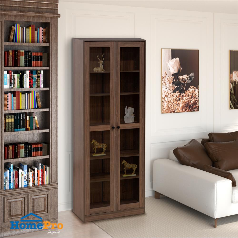 ตู้โชว์ 2 บานเปิด FURDINI CARA 80 ซม. สีวอลนัท