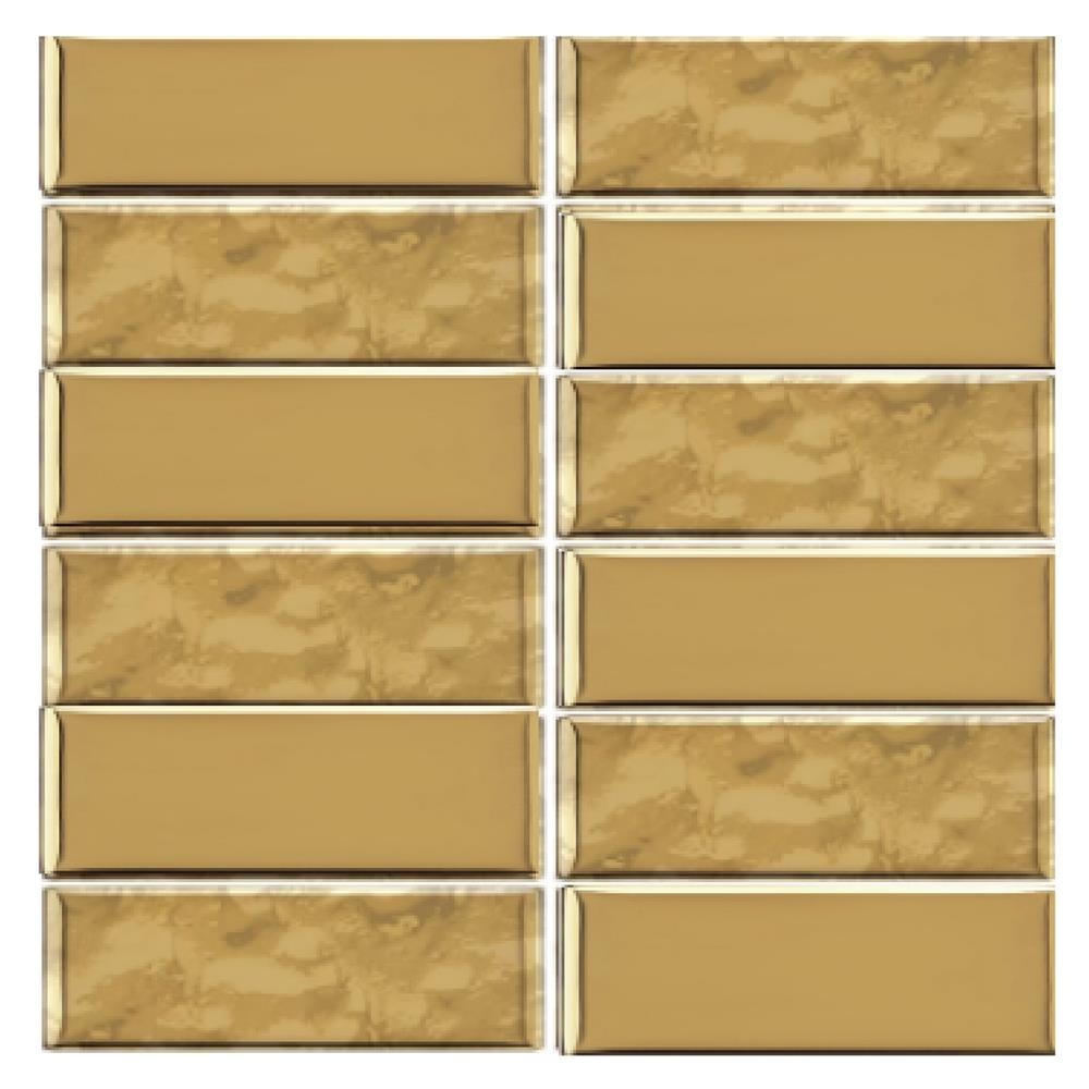 โมเสคแก้ว 30x30 ซม. GLASCERA ซับเวย์ โกลด์