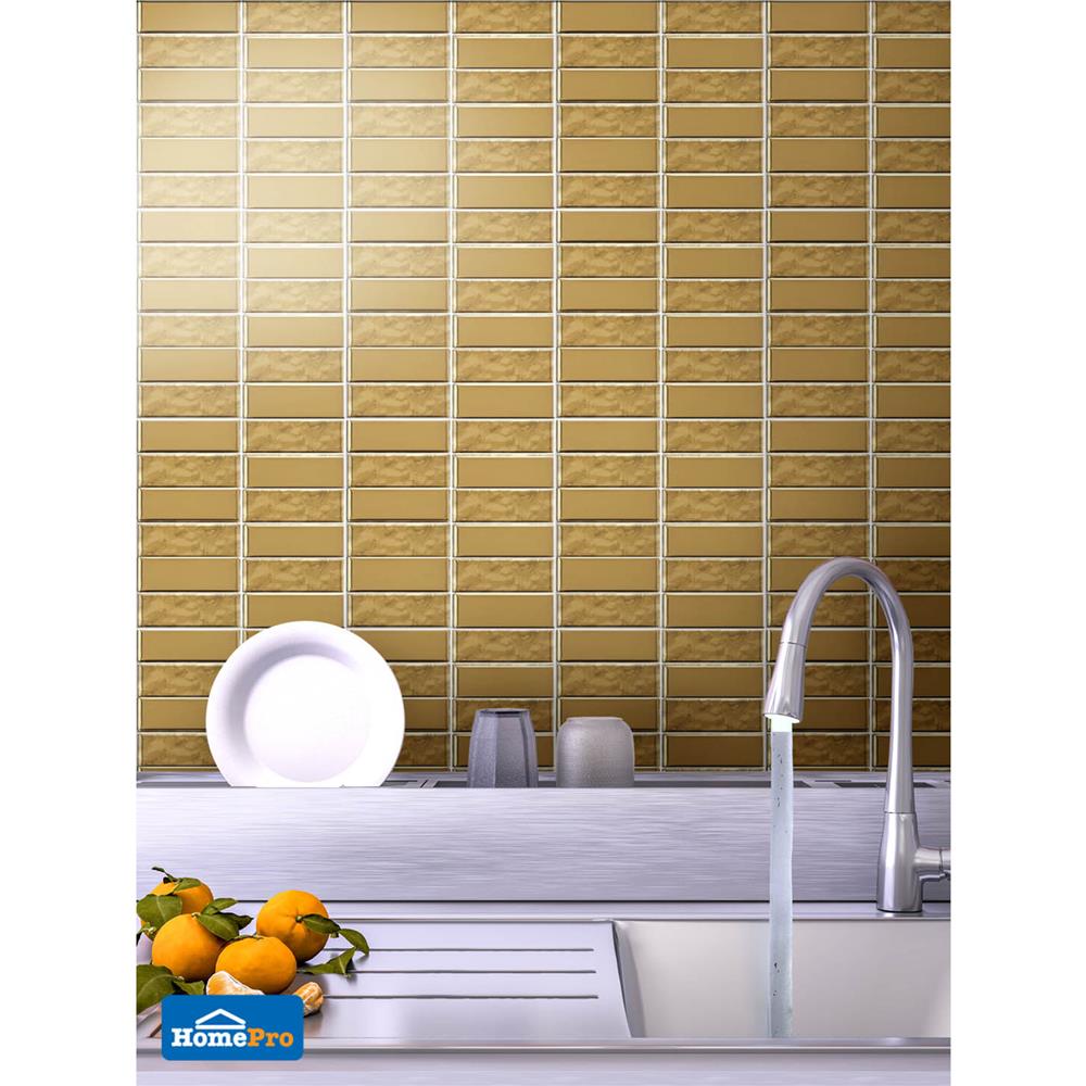 โมเสคแก้ว 30x30 ซม. GLASCERA ซับเวย์ โกลด์