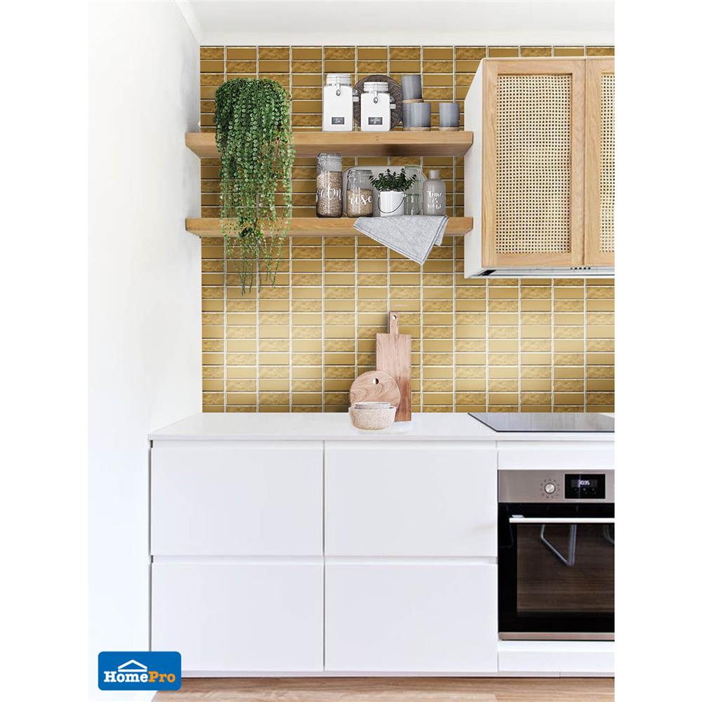 โมเสคแก้ว 30x30 ซม. GLASCERA ซับเวย์ โกลด์