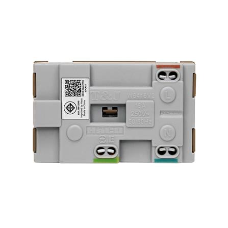 ชุดเต้ารับคู่ 3 ขา พร้อมเซฟตี้เบรคเกอร์ HACO DECO 16 แอมป์ สีขาว_4