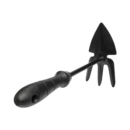 คราด 3 ซี่ พร้อมส้อมพรวนดิน เหล็ก SPRING สีดำ_2