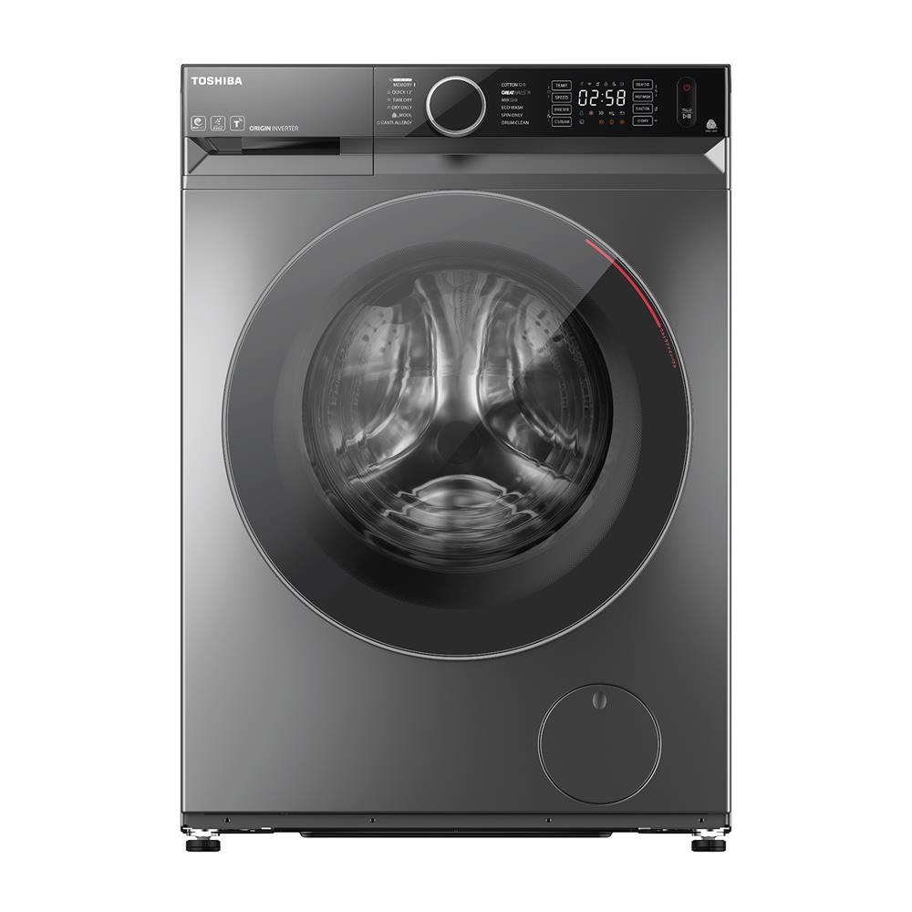 เครื่องซักอบฝาหน้า TOSHIBA TWD-BM135GF4T(SK) 12.5/8 กก. 1400RPM อินเวอร์เตอร์ สีเงิน