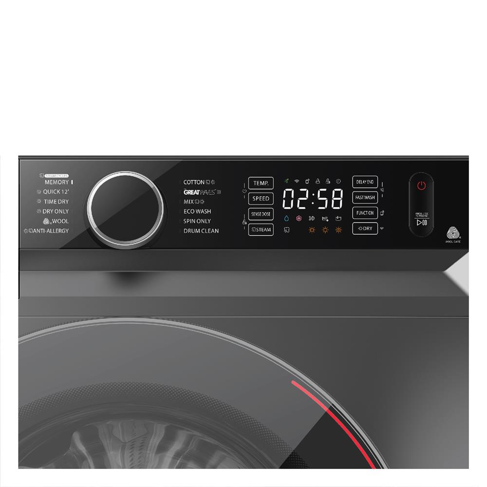 เครื่องซักอบฝาหน้า TOSHIBA TWD-BM135GF4T(SK) 12.5/8 กก. 1400RPM อินเวอร์เตอร์ สีเงิน