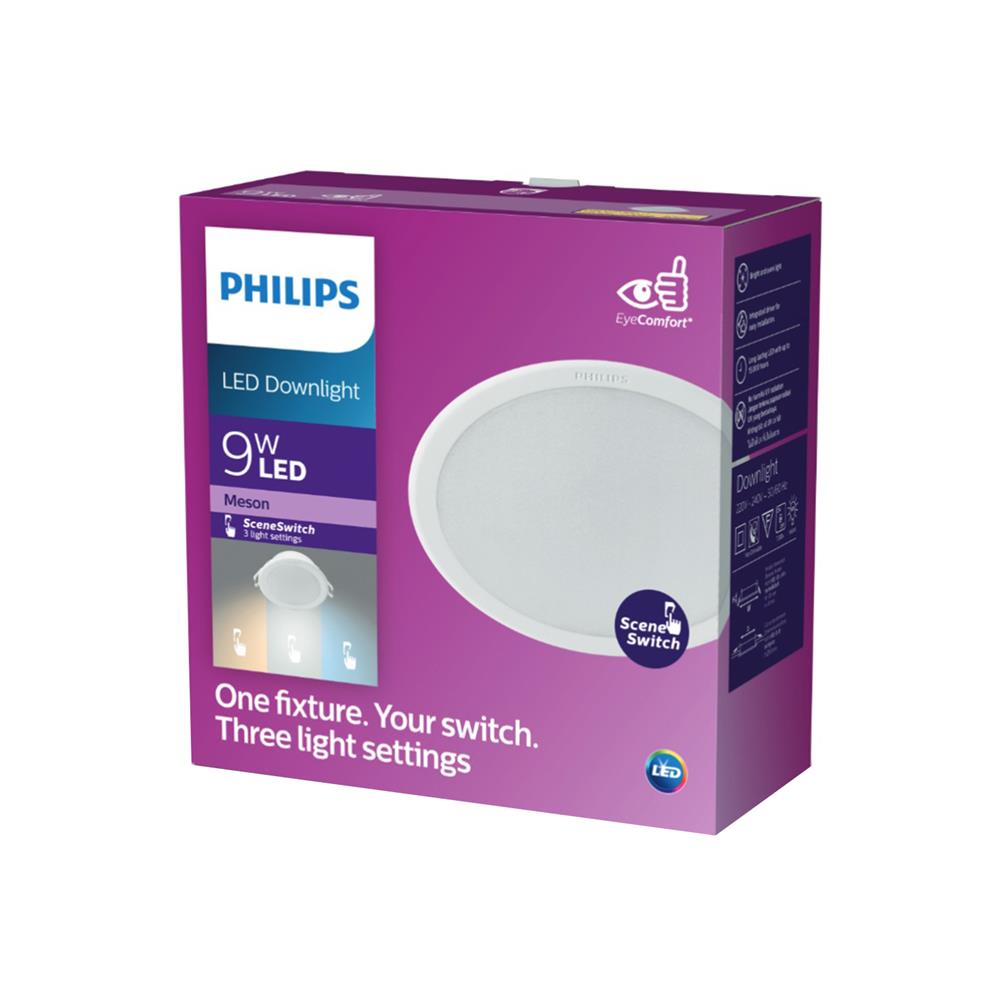 ดาวน์ไลท์ LED PHILIPS MESON 4 นิ้ว 9 วัตต์ DAYLIGHT/ COOL WHITE/ WARM WHITE สีขาว