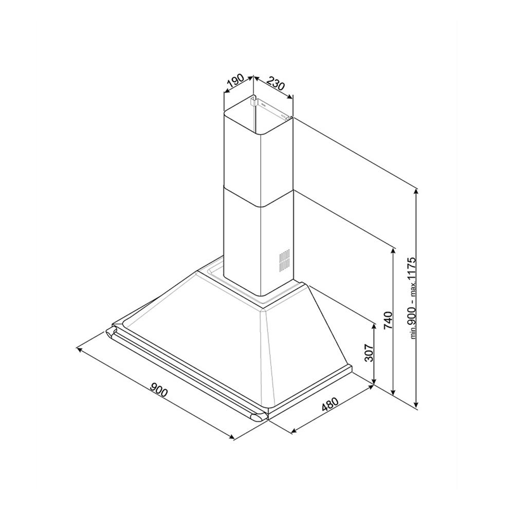 เครื่องดูดควันกระโจม SMEG KT90PE 90 ซม.