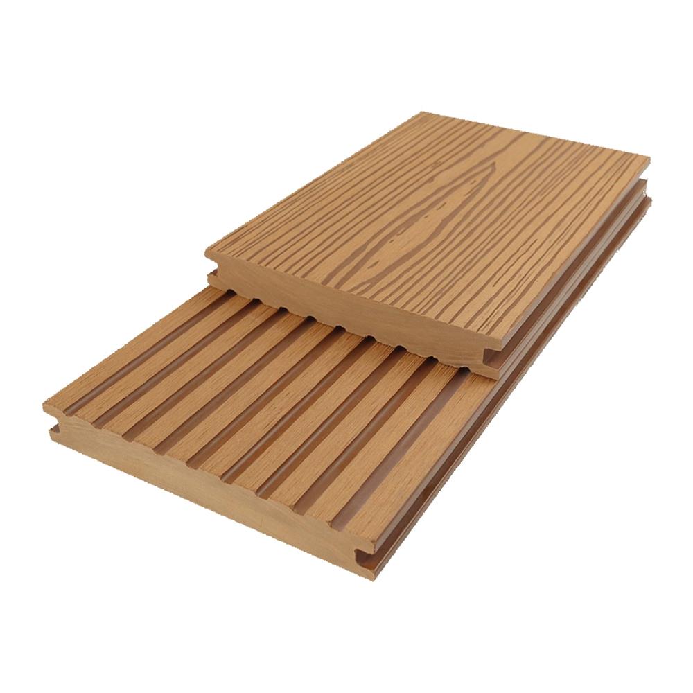 ไม้พื้นตัน THAISUN GW008-3D 2x14x240 ซม. สีไม้สัก