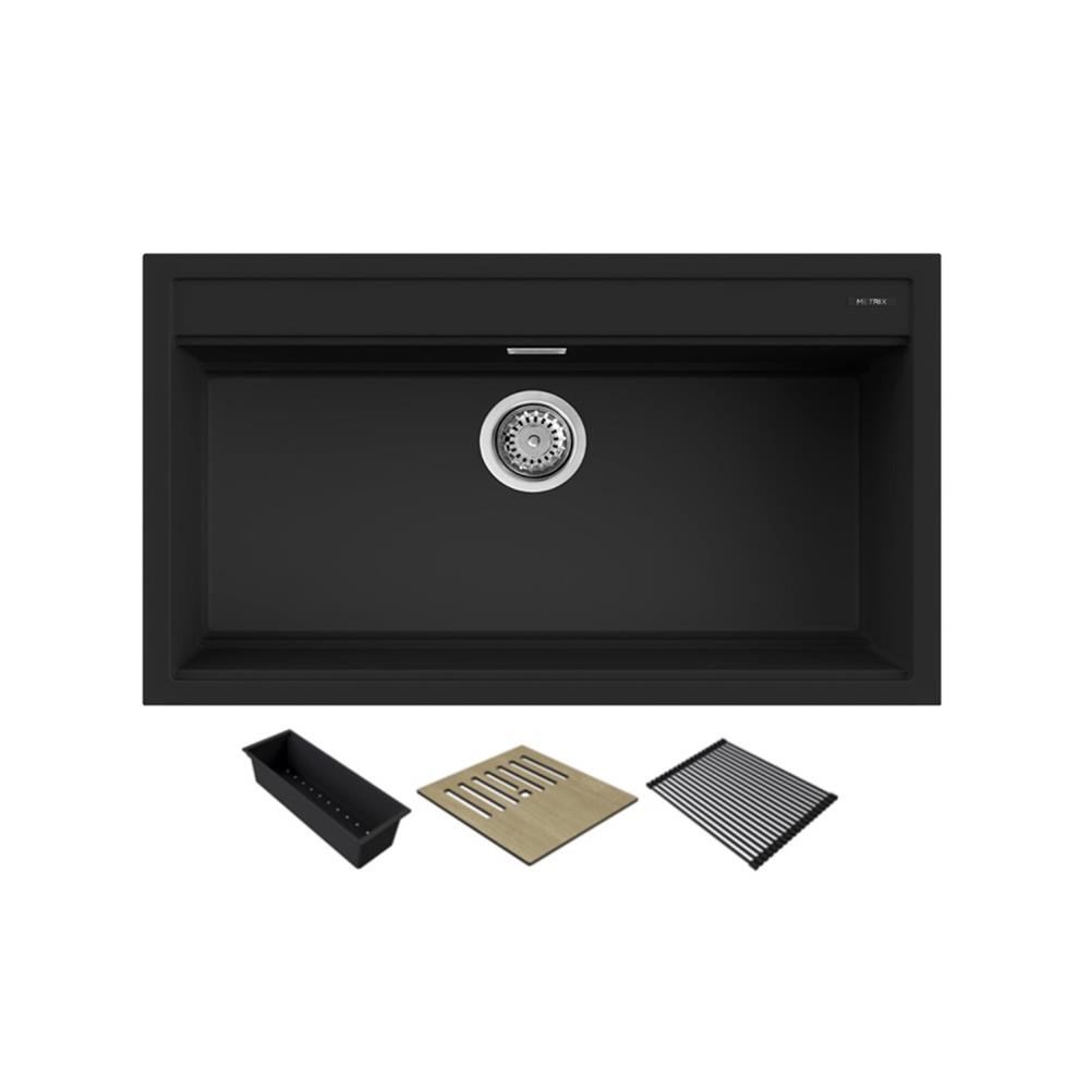 ซิงค์ฝัง 1 หลุม METRIX KIN120BL-OA สีดำ